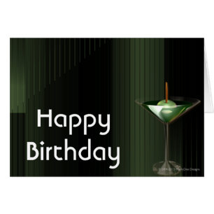 Carte de voeux d'anniversaire Martini personnalisé