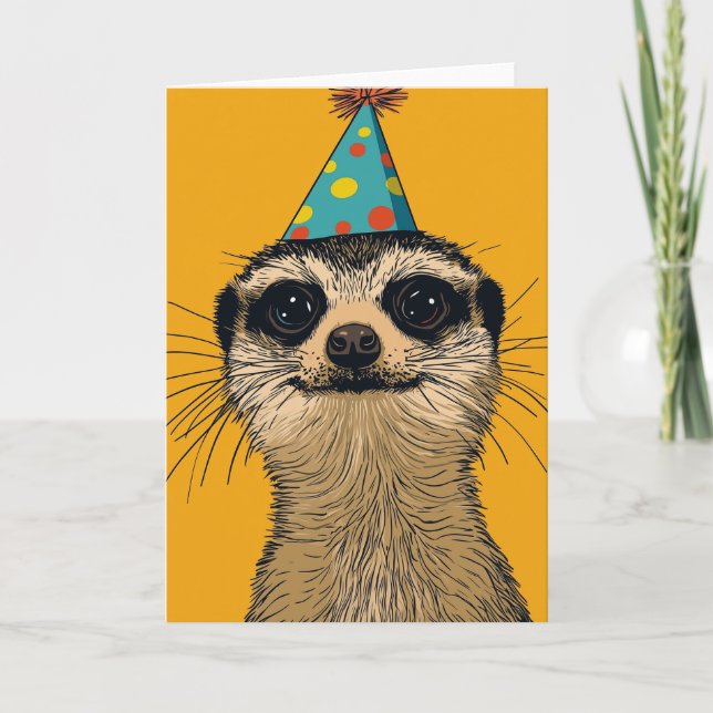 Carte de voeux d'anniversaire Meerkat (Devant)