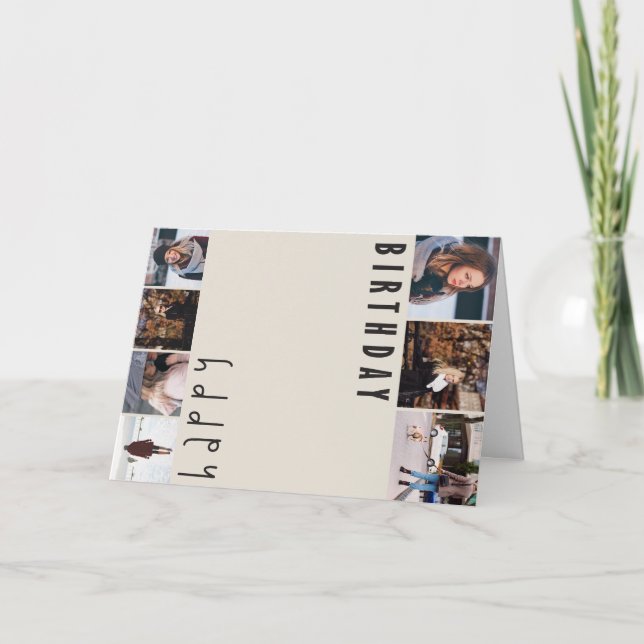 Carte de Vœux d'Anniversaire Modèle Personnalisabl (Devant)