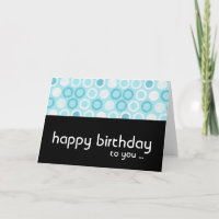 Carte de voeux d'anniversaire moderne Blue Circles