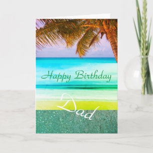 Carte de voeux d'anniversaire Papa Tropical Aqua I