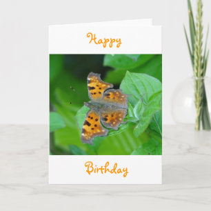 Carte de voeux d'anniversaire papillon orange