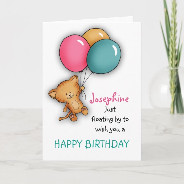 Carte de voeux d'anniversaire personnalisée avec c (Devant)