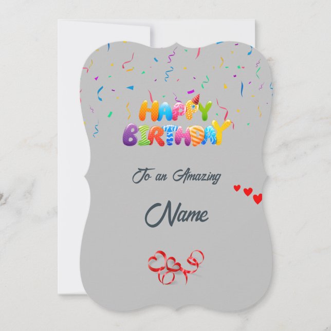 Carte de voeux d'anniversaire personnalisée - Bell (Devant)