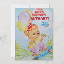 Carte de vœux d'anniversaire personnalisée pour pe