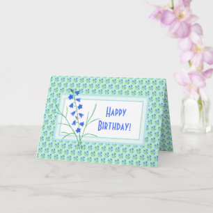 Carte de vœux d'anniversaire pliée Crocus et Iris