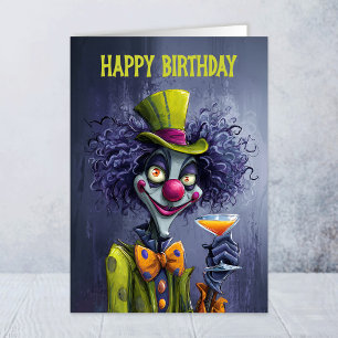 Carte de vœux d'anniversaire pour clown de cirque