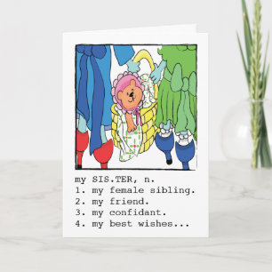 Carte de voeux d'anniversaire pour soeur