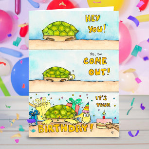 Carte de vœux d'anniversaire pour tortue