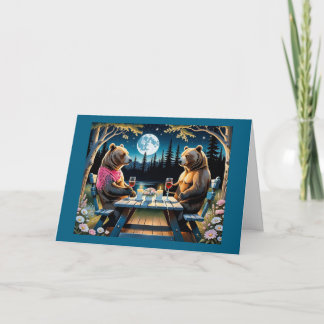 Carte de vœux d'anniversaire pour un couple d'ours