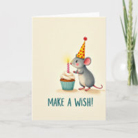 Carte de vœux d'anniversaire pour un doux rongeur