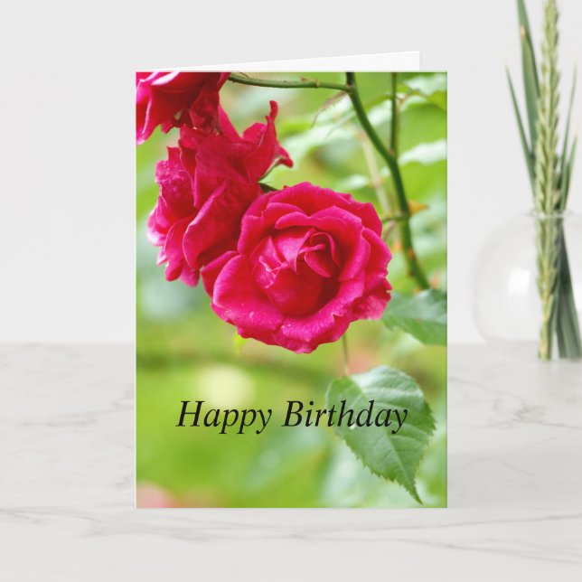 Carte de voeux d'anniversaire Red Roses (Devant)