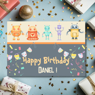 Carte de vœux d'anniversaire Robots Joyeux