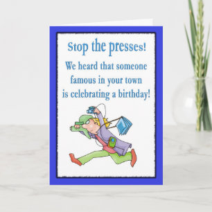Carte de vœux d'anniversaire Stop The Presses Cart