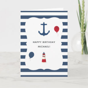 Carte de vœux d'anniversaire sur le thème nautique