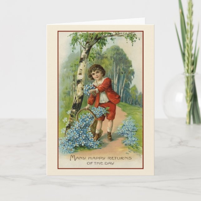 Carte de voeux d'anniversaire victorienne (Devant)
