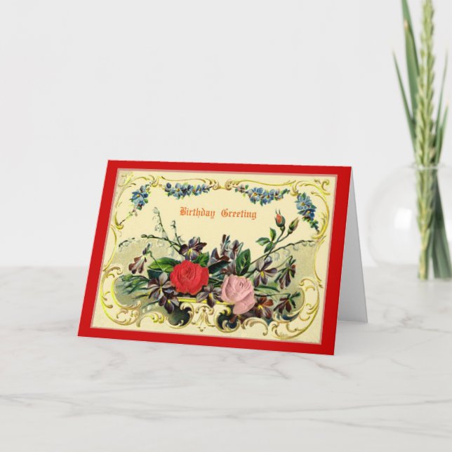 Carte de voeux d'anniversaire vintage (Devant)