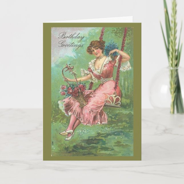 Carte de voeux d'anniversaire vintage (Devant)