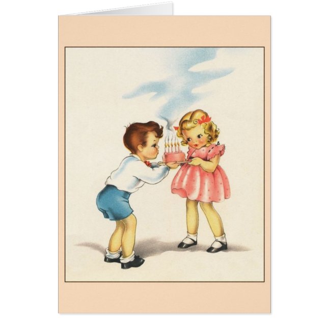Carte de voeux d'anniversaire vintage (Devant)