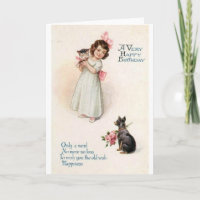 Carte de voeux d'anniversaire Vintage