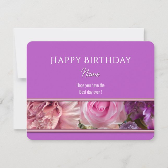 Carte de vœux d'anniversaire Vivid Orchid (Devant)