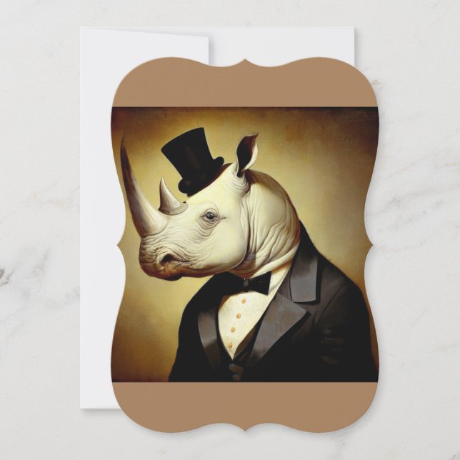 Carte de voeux Dapper Rhinoceros (Devant)