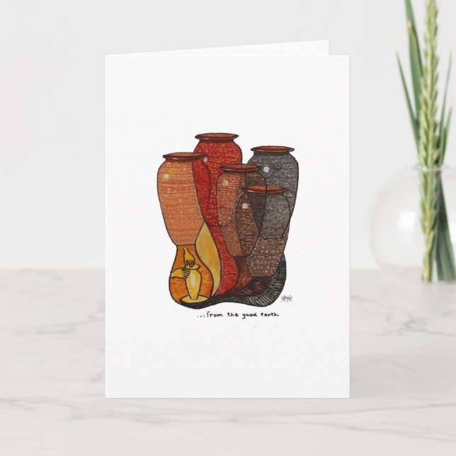 Carte de voeux d'appréciation d'art de céramique (Devant)