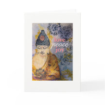 Carte de voeux d'aquarelle de Bouddha de joie de