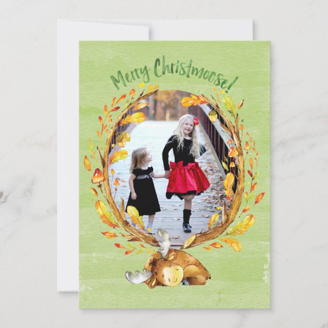 Carte de voeux d'aquarelle de Christmoose (Devant)