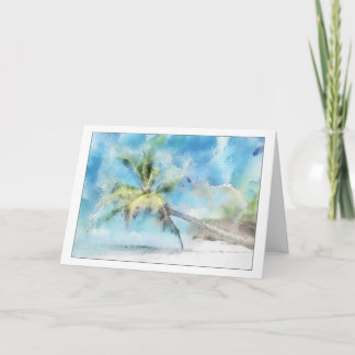 Carte de voeux d'aquarelle Palm Tree