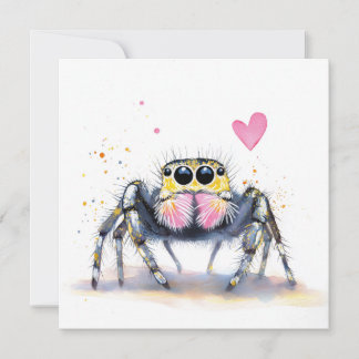 Carte de vœux d'araignée sauteuse mignonne