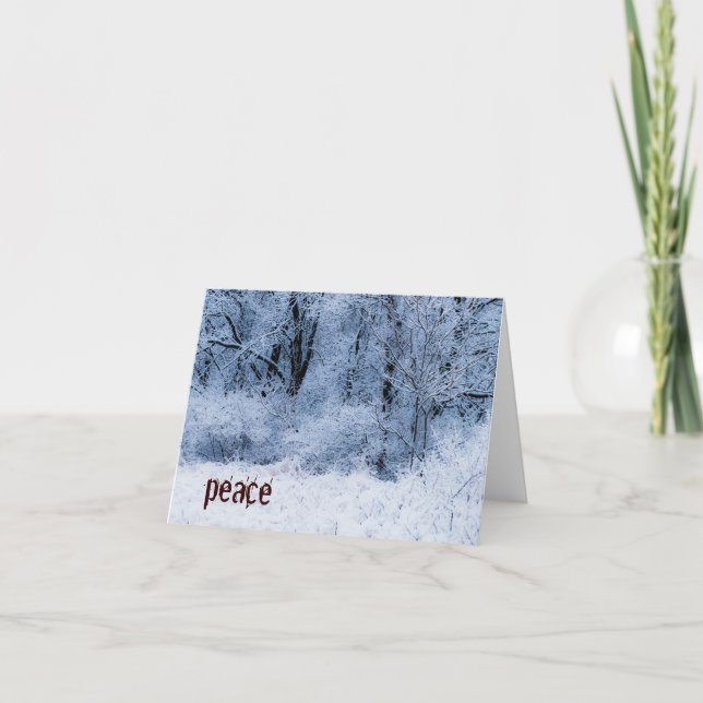 Carte de voeux d'arbres de neige de Noël ("paix") (Devant)