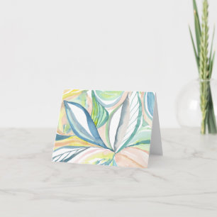 Carte de vœux d'art abstrait de feuille aquarelle