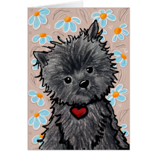 Carte de vœux d'art de chien Affenpinscher