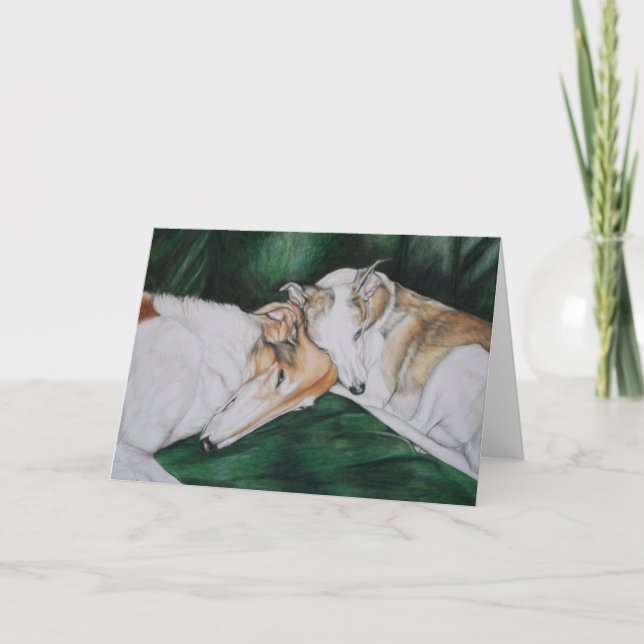 Carte de voeux d'art de chien de "Rosie et de (Devant)