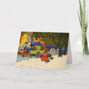 Carte de voeux d'art déco de Noël
