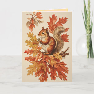 Carte de vœux d'automne écureuil
