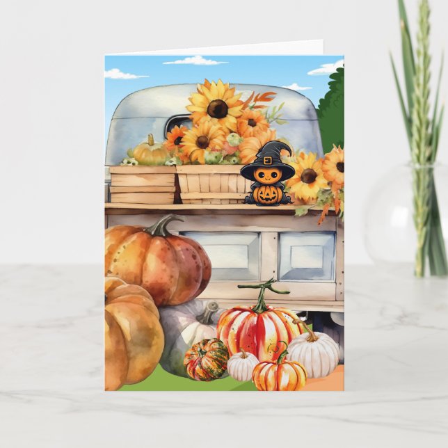 Carte de vœux d'automne ou d'Halloween (Devant)