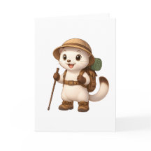 Carte de vœux d'aventure Okojo – Japane mignon kaw