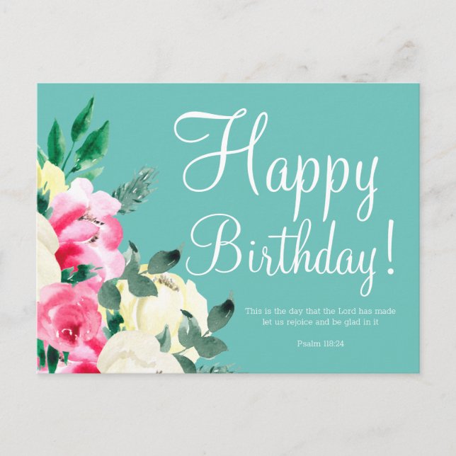 Carte de vœux de anniversaire avec verset biblique (Devant)