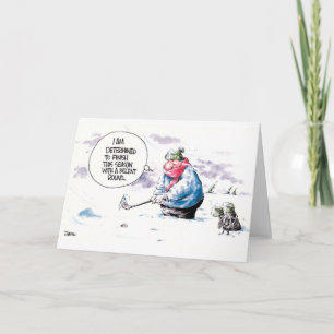 Carte de voeux de bande dessinée de golf :