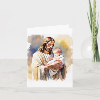 Carte de voeux de baptême personnalisée pour enfan