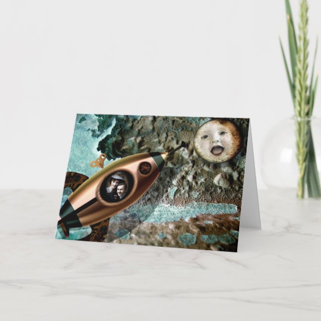 Carte de voeux de bébé de lune (Devant)