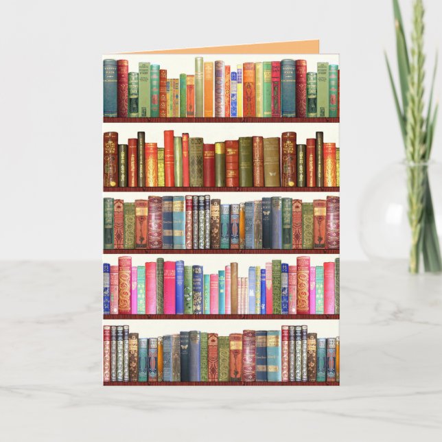 carte de voeux de bibliothèque laissée vide (Devant)