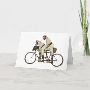 Carte de vœux de bicyclette tandem vintage – Deux