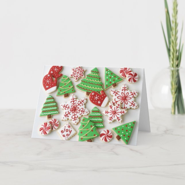 Carte de voeux de biscuit de Joyeux Noël (Devant)