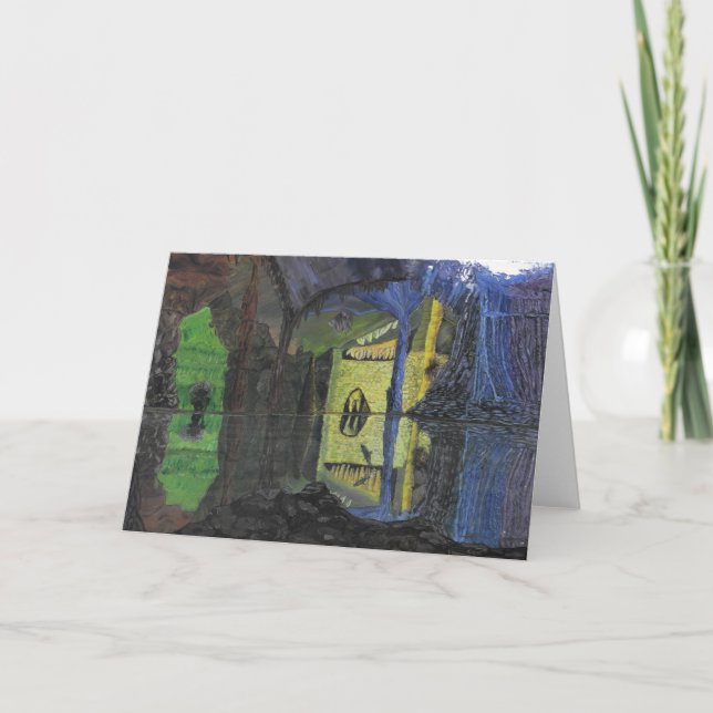 Carte de voeux de blanc de caverne de Troll (Devant)