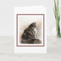 Carte de voeux de blanc de chat de ragondin du