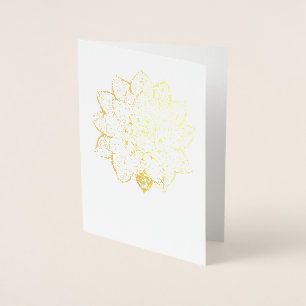 Carte de voeux de blanc de feuille d'or de Lotus