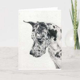 Carte de voeux de blanc de portrait de great dane